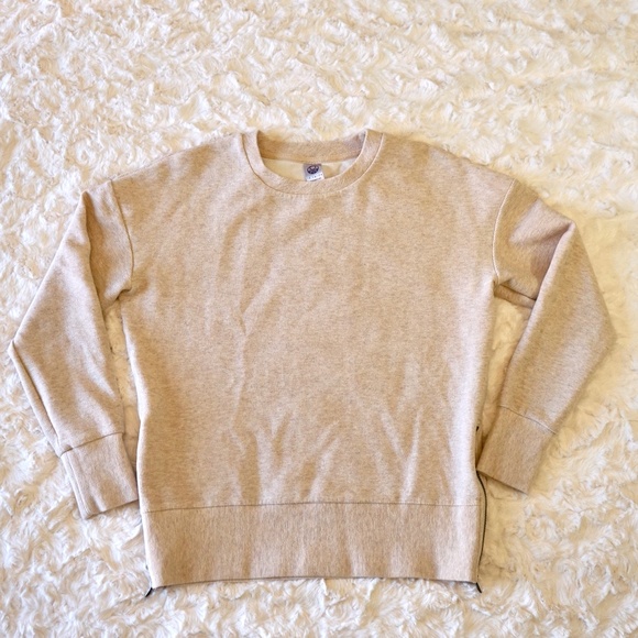 Te Verde Sweaters - Te Verde - lightweight side zipper sweatshirt XS - cream